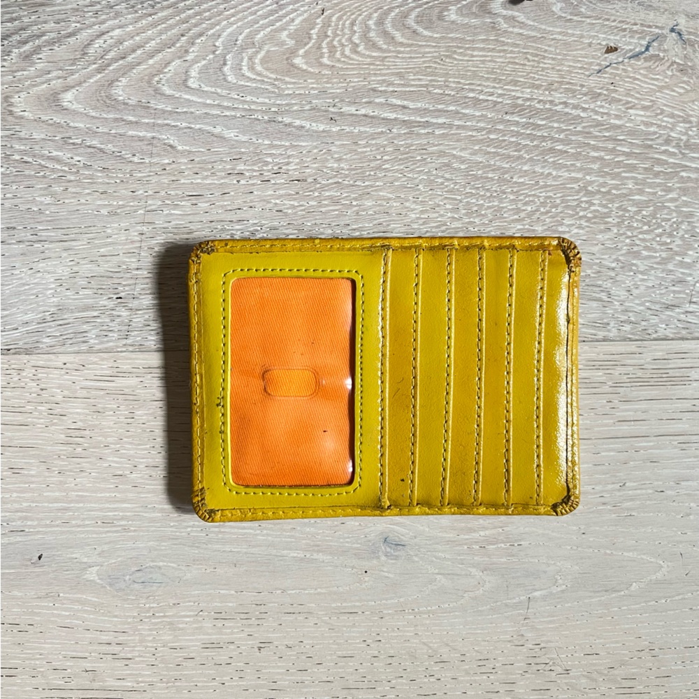 HOBO International Yellow Leather "Euro Slide" Card Holder & Passport Wallet